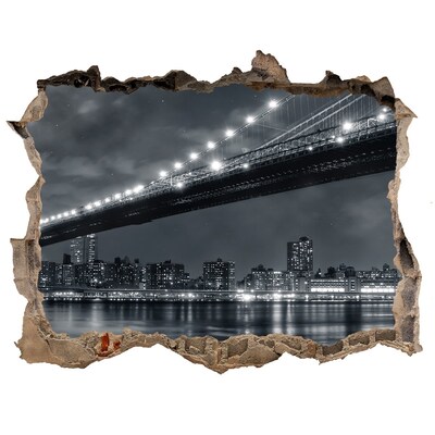 Fototapeta dziura na ścianę 3d Most Brookliński