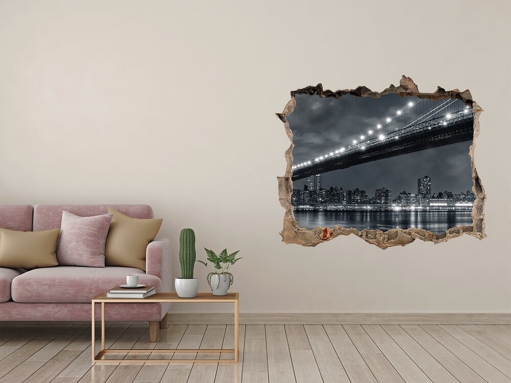 Fototapeta dziura na ścianę 3d Most Brookliński
