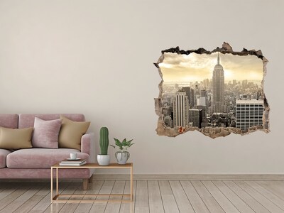 Fototapeta dziura na ścianę 3d Manhattan Nowy Jork