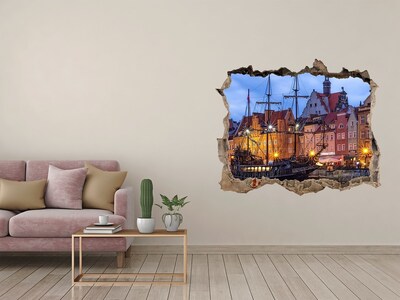 Dziura 3d w ścianie naklejka Gdańsk Polska