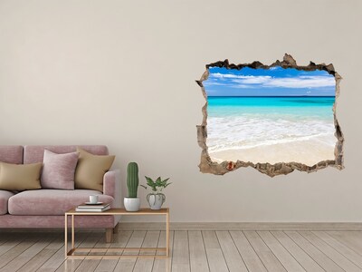 Dziura 3d w ścianie na ścianę Tropikalna plaża