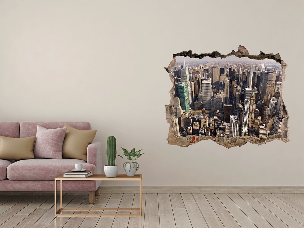 Fototapeta dziura na ścianę 3d Nowy Jork lot ptaka