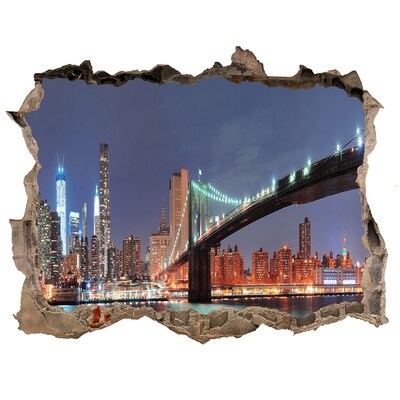 Fototapeta dziura na ścianę 3d Manhattan Nowy Jork