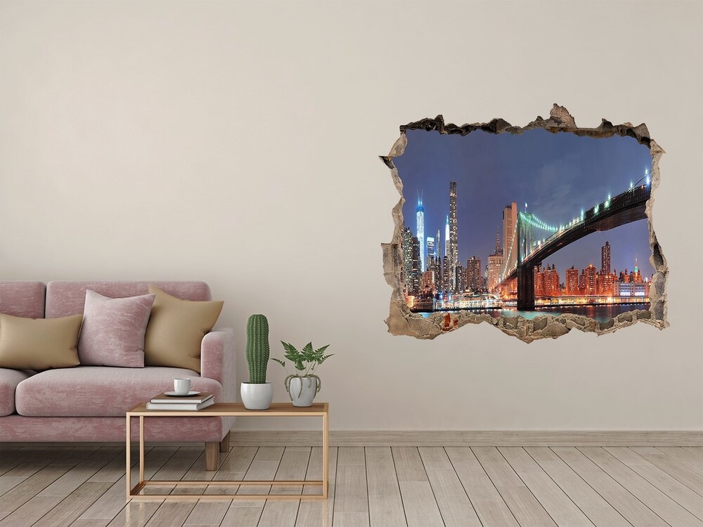 Fototapeta dziura na ścianę 3d Manhattan Nowy Jork