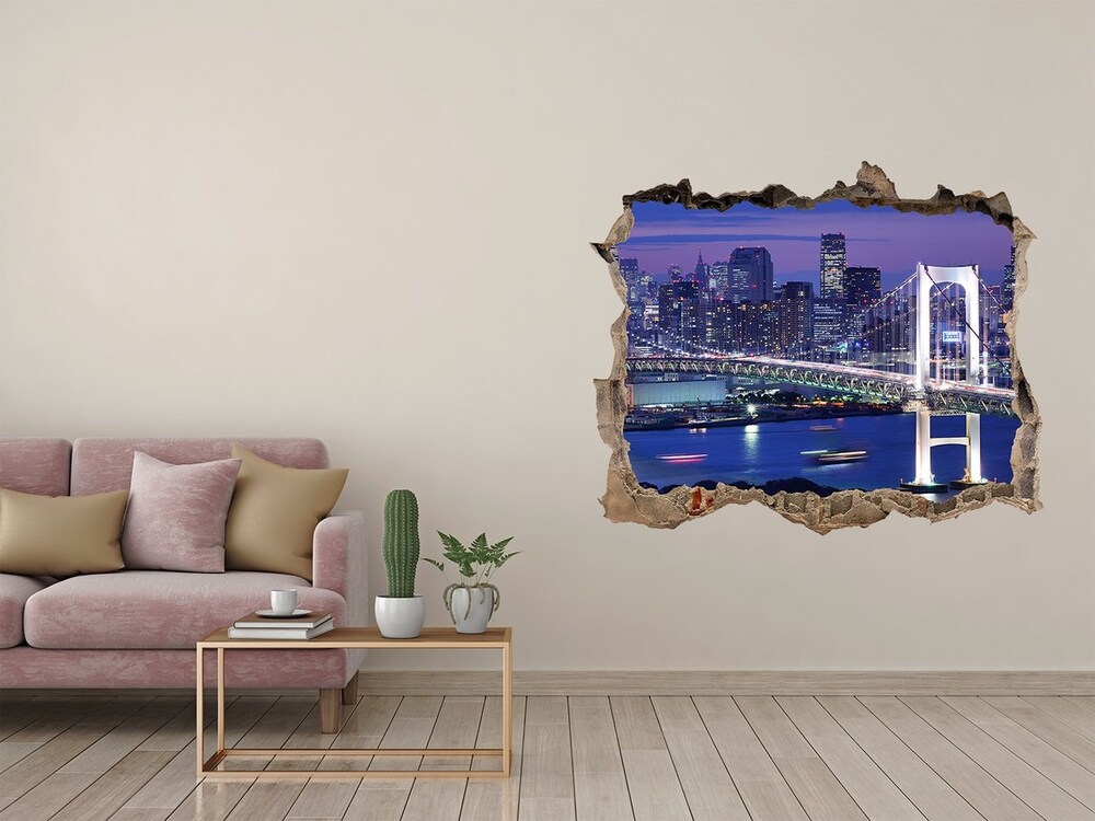 Fototapeta dziura na ścianę 3d Most w Tokio
