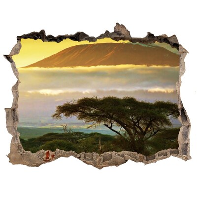 Dziura 3d w ścianie naklejka Kilimandżaro Kenia