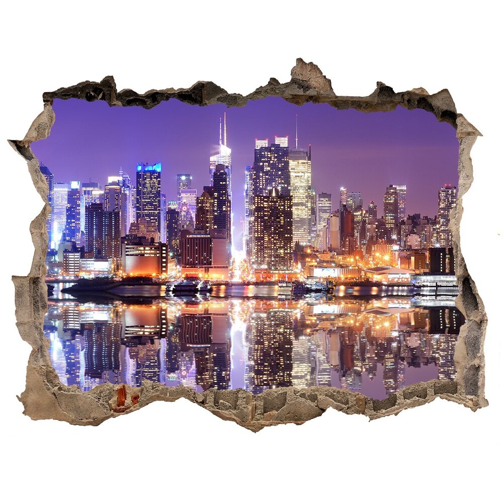 Fototapeta dziura na ścianę 3d Manhattan Nowy Jork