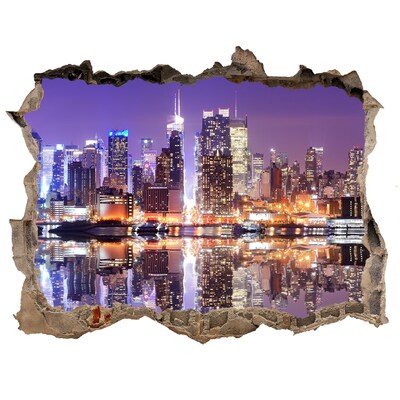 Fototapeta dziura na ścianę 3d Manhattan Nowy Jork