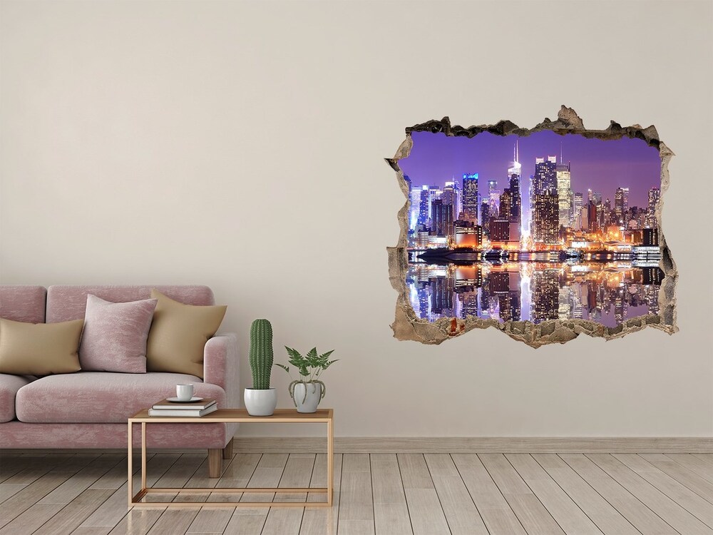 Fototapeta dziura na ścianę 3d Manhattan Nowy Jork