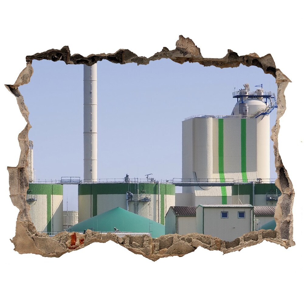 Fototapeta dziura na ścianę 3d Biogazownia
