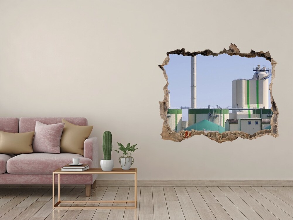 Fototapeta dziura na ścianę 3d Biogazownia
