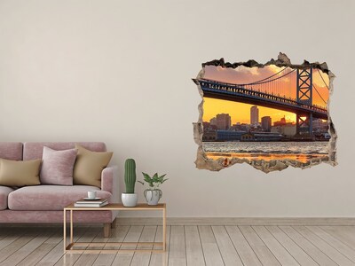 Fototapeta dziura na ścianę 3d Most Filadelfia