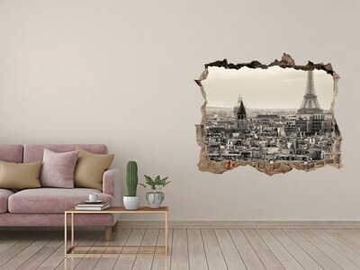 Fototapeta dziura na ścianę 3d Wieża Eiffla Paryż