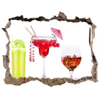 Naklejka 3D dziura na ścianę Zestaw drinków