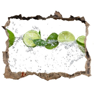 Naklejka 3D dziura okleina Limonka i woda