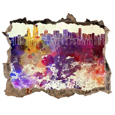 Fototapeta dziura na ścianę 3d Kolorowe Chicago