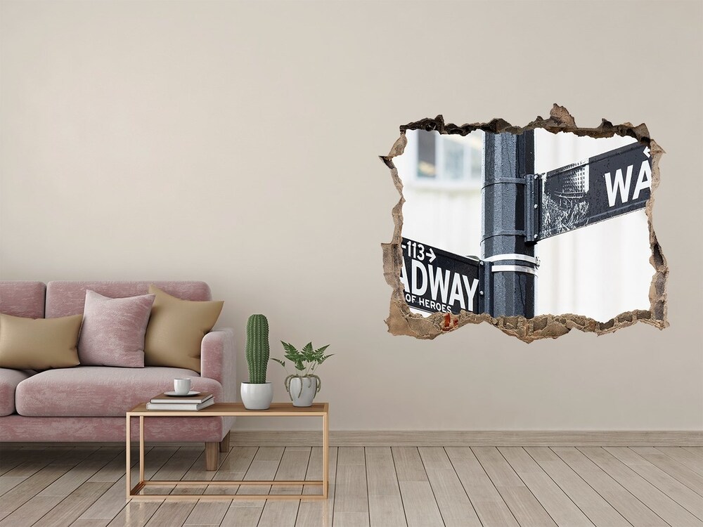 Fototapeta dziura na ścianę 3d Wall street znak