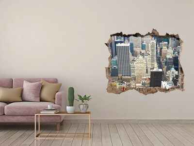 Fototapeta dziura na ścianę 3d Manhattan Nowy Jork