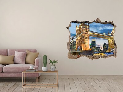 Fototapeta dziura na ścianę 3d Tower Bridge Londyn