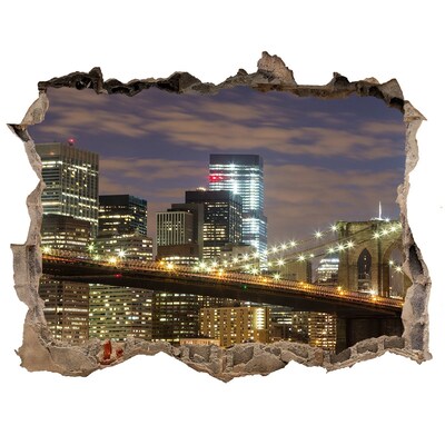 Fototapeta dziura na ścianę 3d Most Brookliński