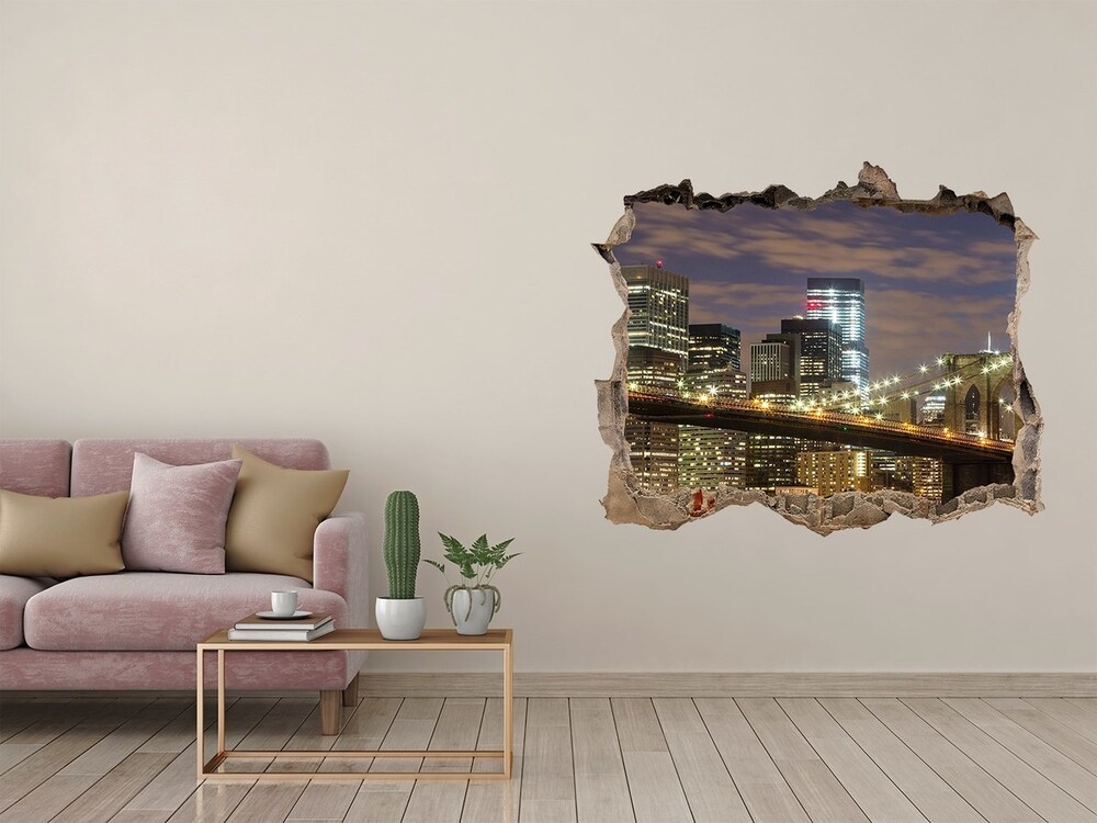 Fototapeta dziura na ścianę 3d Most Brookliński