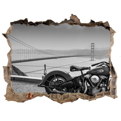 Foto zdjęcie dziura na ścianę Motocykl