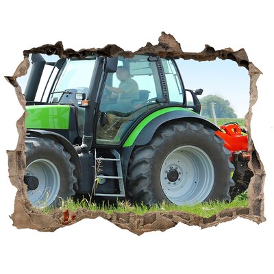 Foto zdjęcie dziura na ścianę Traktor na polu