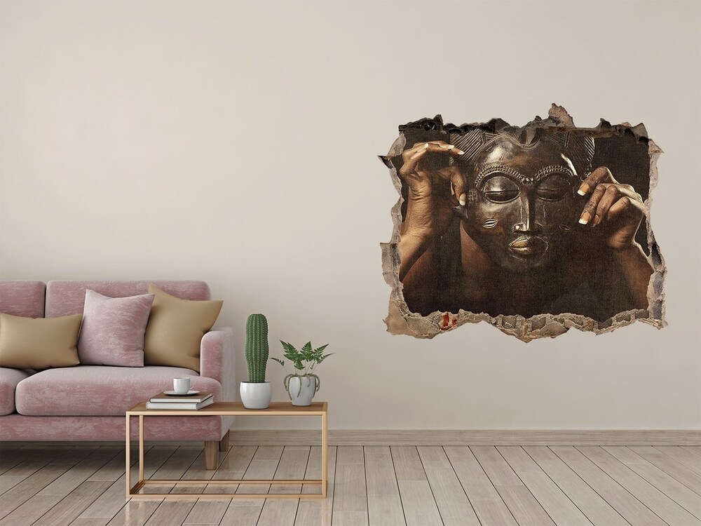 Dziura 3d fototapeta na ścianę Afrykańska maska
