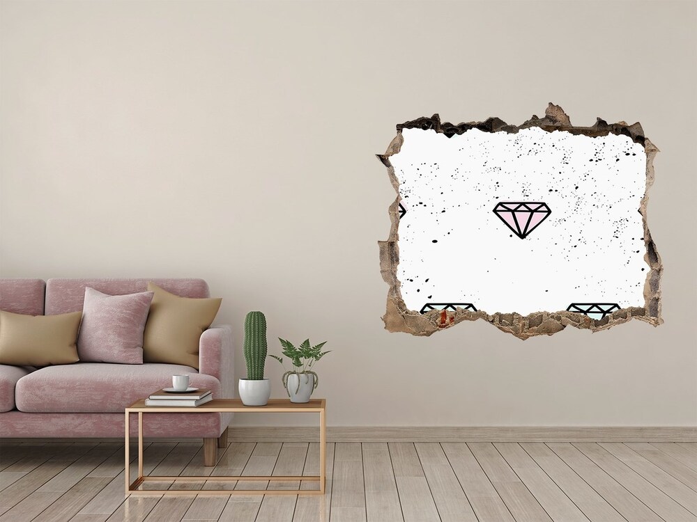 Fototapeta dziura na ścianę Diamenty