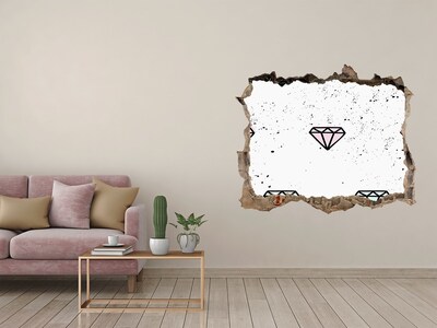 Fototapeta dziura na ścianę Diamenty