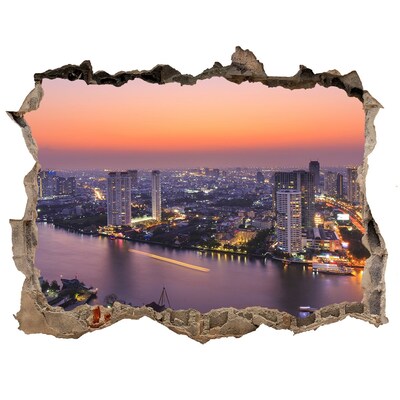 Fototapeta dziura na ścianę 3d Bangkok zachód