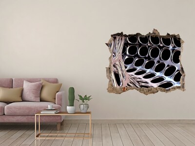 Dziura 3d fototapeta na ścianę Metalowy tunel