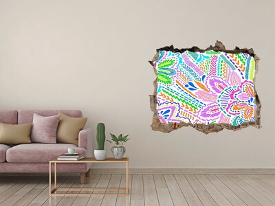 Okleina 3D dziura na ścianę Kwiecisty wzór