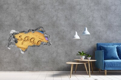 Samoprzylepna dziura na ścianę Hiszpania napis