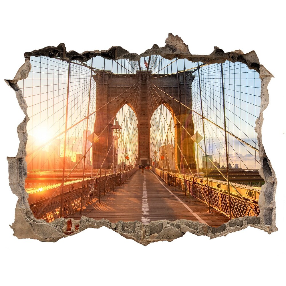 Fototapeta dziura na ścianę 3d Most Brookliński