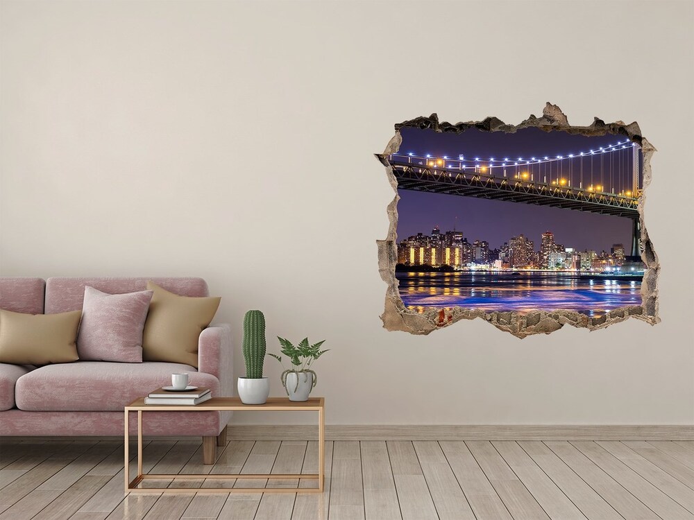 Fototapeta dziura na ścianę 3d Most w Nowym Jorku