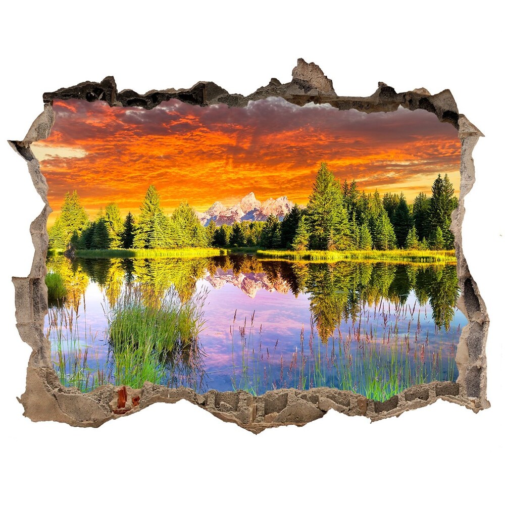 naklejka fototapeta 3D widok Rzeka w lesie