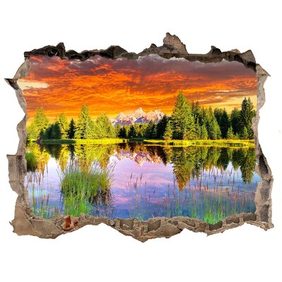 naklejka fototapeta 3D widok Rzeka w lesie
