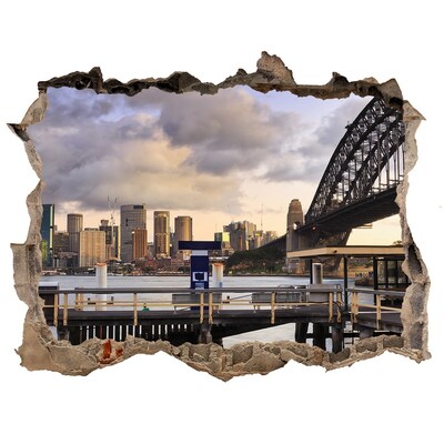 Fototapeta dziura na ścianę 3d Most w Sydney