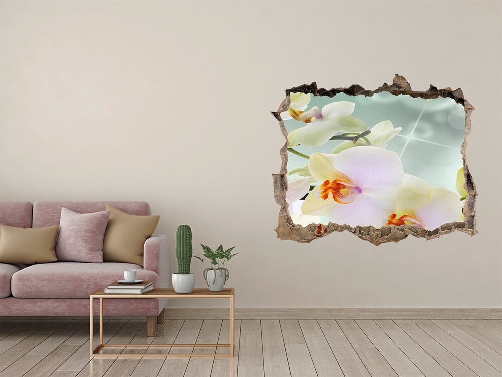 Samoprzylepna dziura naklejka Biała orchidea