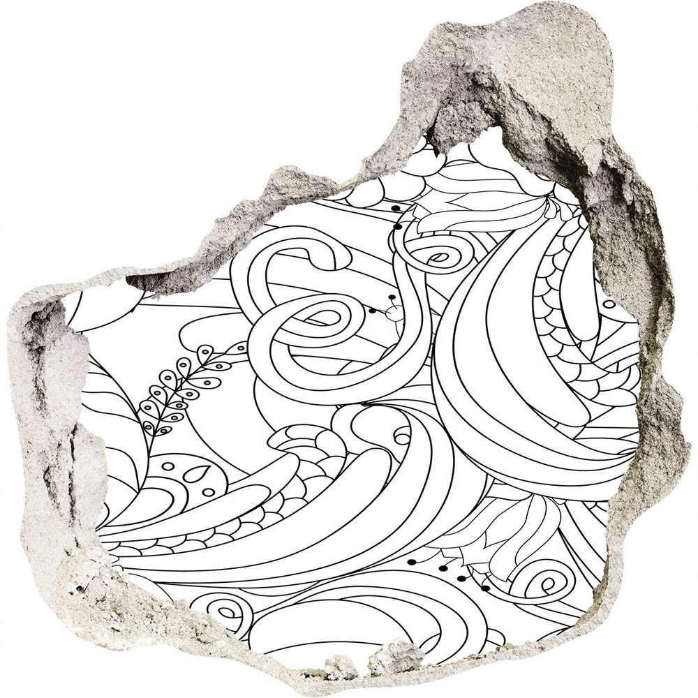 Naklejka 3D dziura na ścianę Ornamenty