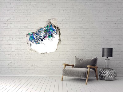 Dziura 3d foto tapeta naklejka Pawie pióra
