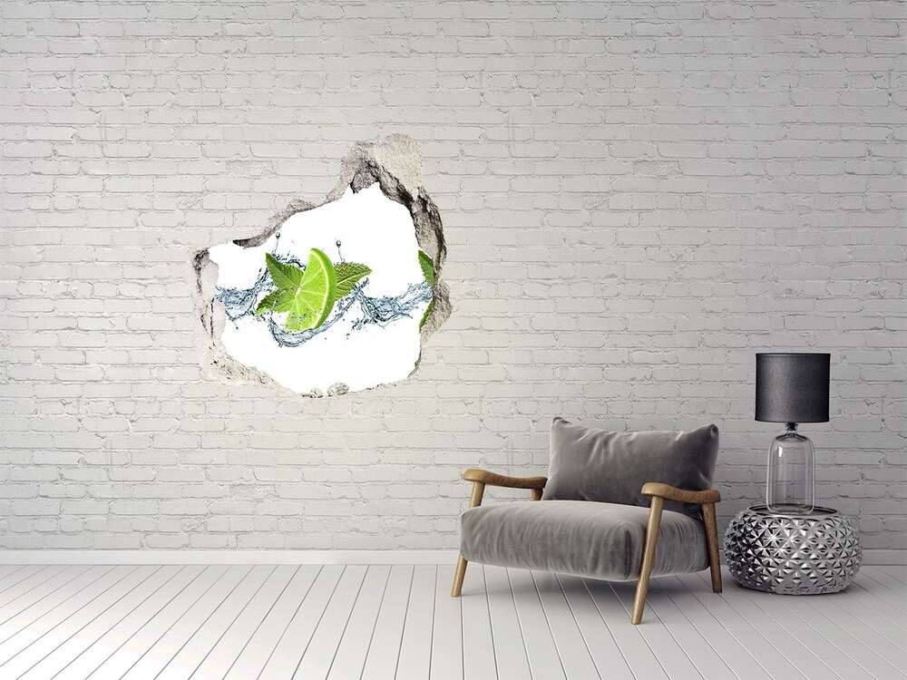 Naklejka 3D dziura samoprzylepna Limonka