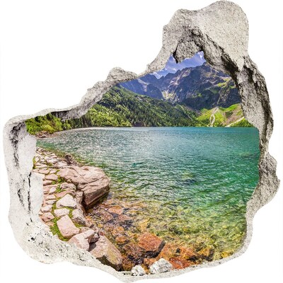 Dziura 3d w ścianie naklejka Morskie oko Tatry