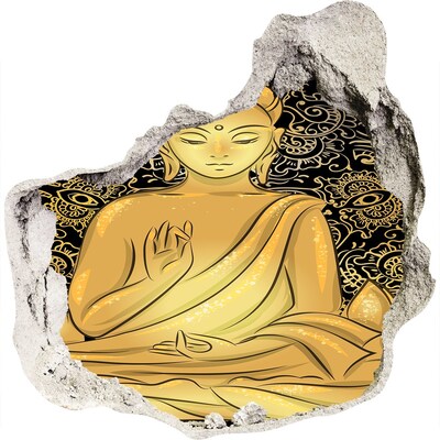 Dziura 3d foto tapeta naklejka Siedzący budda