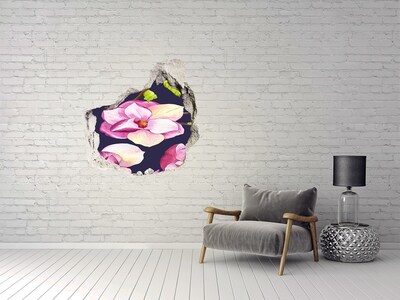 Naklejka 3D dziura na ścianę beton Magnolia
