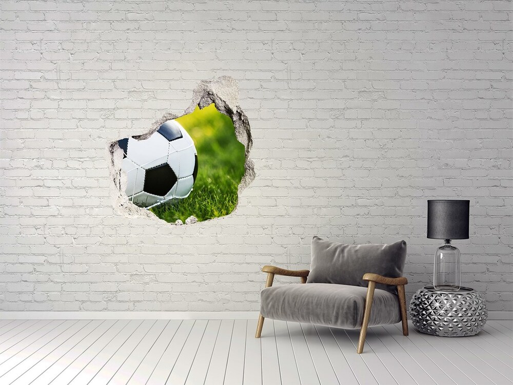 Fototapeta dziura na ścianę 3d Piłka w bramce