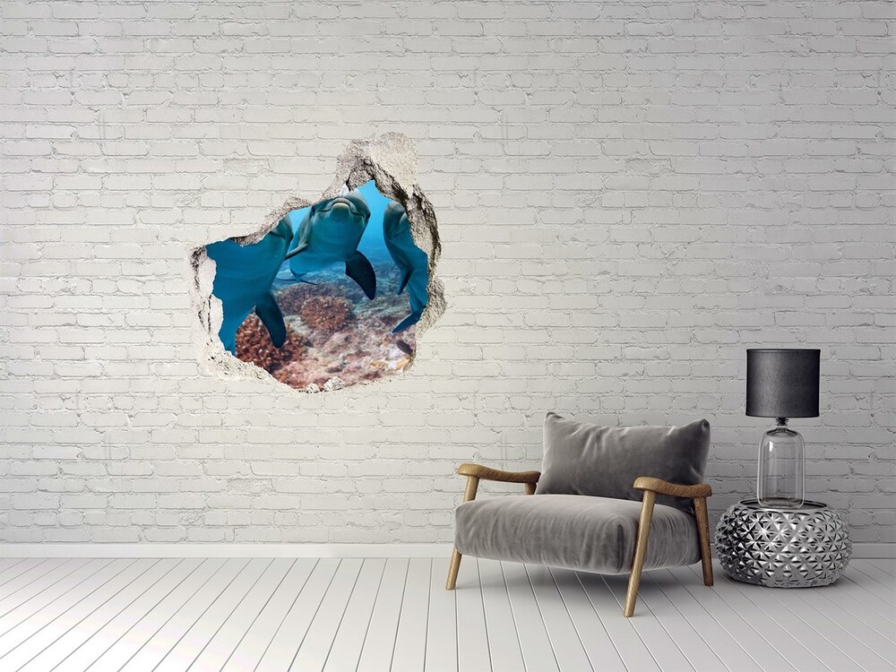 Fototapeta dziura na ścianę Delfiny
