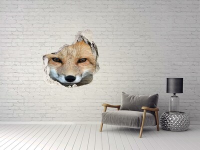 Dziura 3d fototapeta na ścianę naklejka Lis