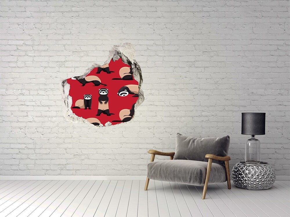 Dziura 3d fototapeta naklejka Tchórzofretka
